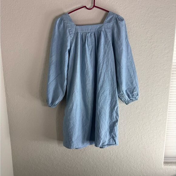 J. Crew Square Neck Chambray Smock MIDI Dress Size S - Picture 9 of 12